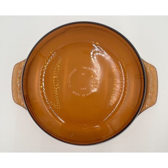 Vintage Anchor Hocking Amber Glass Wheat Pattern  Round 9”  Baking Dish - Picture 4 of 7